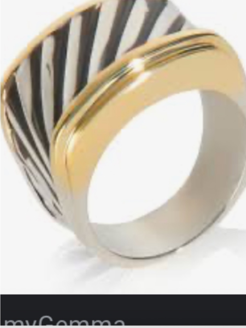 David Yurman Yellow &Gold Sterling Silver Cigar Band Sz Appro.6.50 - Picture 2 of 5